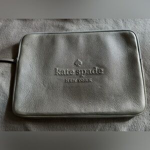 Kate Spade Silver Textured Laptop Sleeve